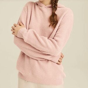 NWT NAP 100% cashmere waffle knit hoodie